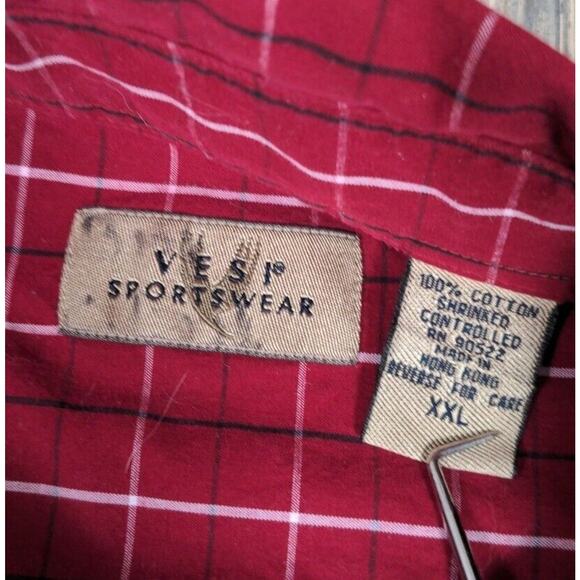 IU Indiana Hoosiers Casual Business Button Front Shirt Men Sz 2XL Red Plaid - Picture 3 of 8